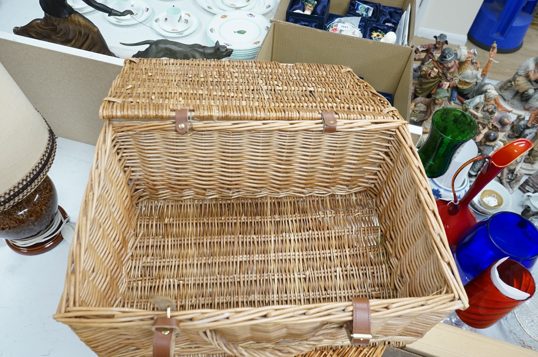 Two Fortnam and Masons picnic baskets hampers 51cm x 24cm